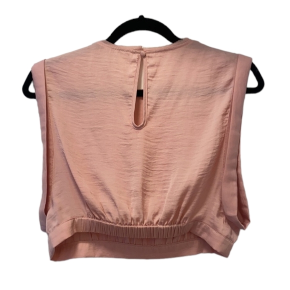 Free People Remi Cropped Satin Cap Sleeve Top in Pink Blush Size XS - Picture 8 of 9